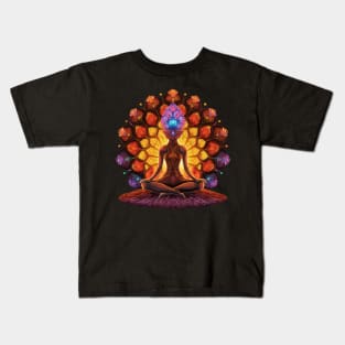 Meditation Chakra Infused Mushroom Kids T-Shirt